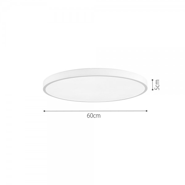 InLight Πλαφονιέρα οροφής LED 36W 3CCT (by switch on base) από γκρί μέταλλο και ακρυλικό D:60cm (42035-B-Gray)