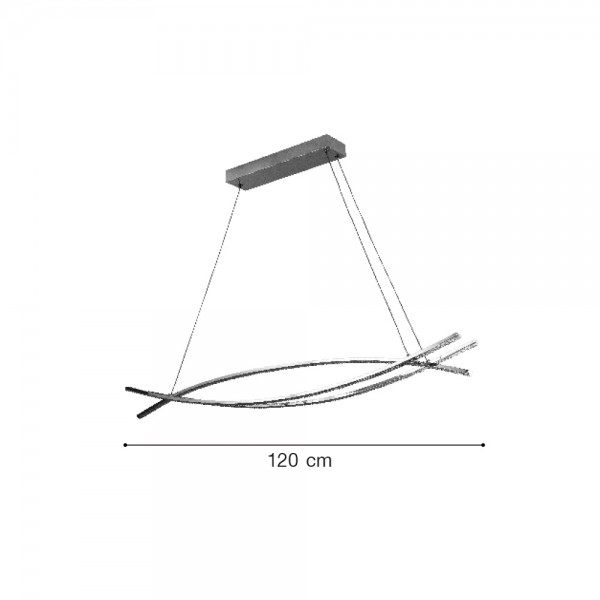 Inlight Κρεμαστό φωτιστικό LED 75W 3CCT (by switch on base) σε χρώμιο D:120cm (6093-Chrome)