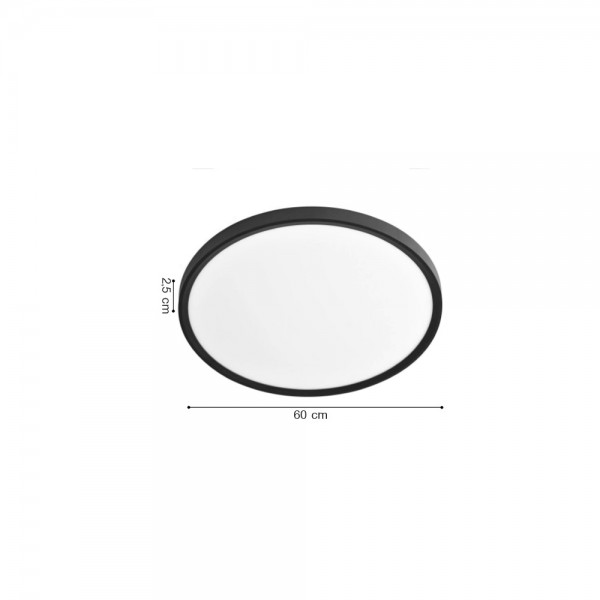 Inlight Πλαφονιέρα οροφής LED 50W 3CCT (by switch on base) σε λευκή απόχρωση D:60x2,5cm (42036-A-White)