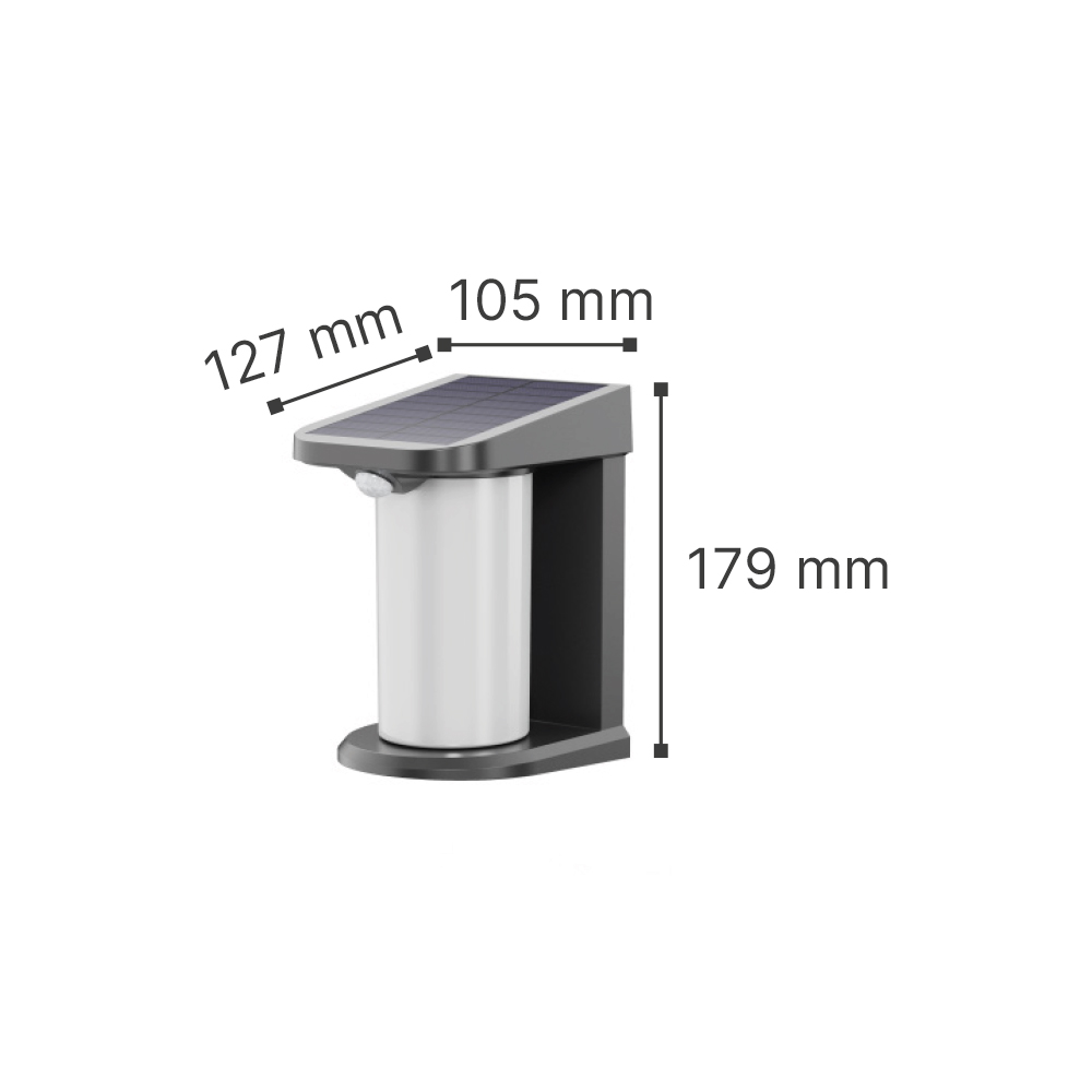 InLight Mirror- LED 1,5W 3000K/6000K Solar Outdoor Light in Black Color (80204210S)