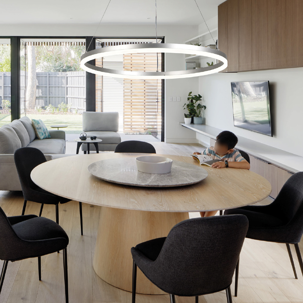 Inlight Κρεμαστό φωτιστικό LED 45W 3CCT (by switch on base)  D:60cm (6095-C-Silver)
