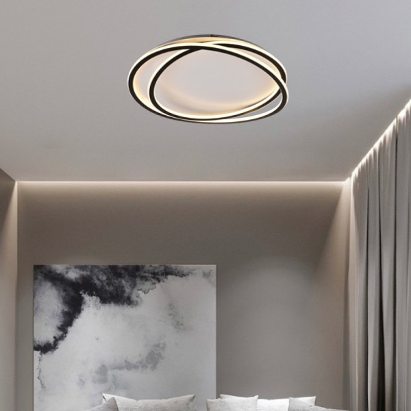 Inlight Πλαφονιέρα οροφής LED 38W 3CCT σε μαύρη απόχρωση D:50x12cm (42037-Black)