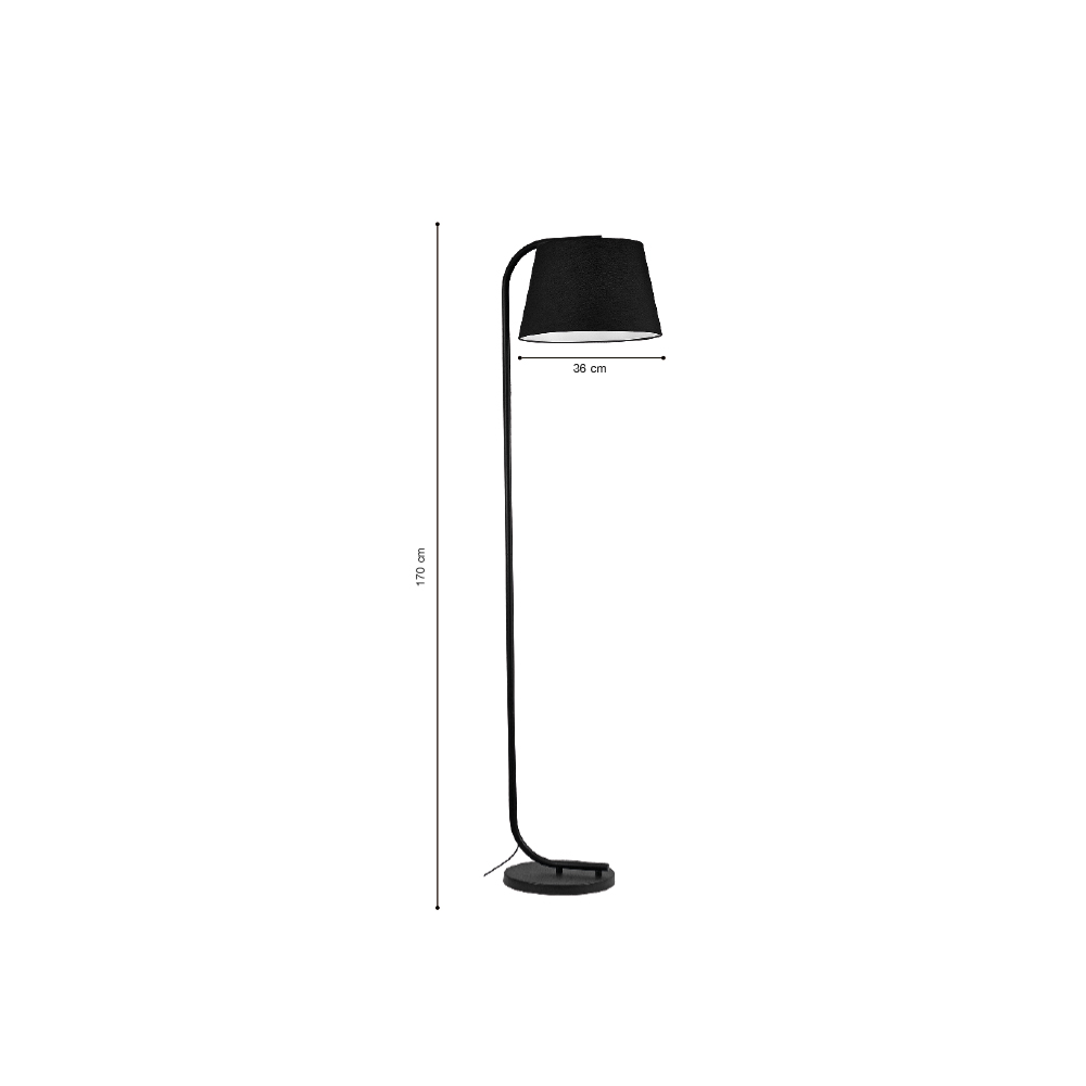Inlight Επιδαπέδιο φωτιστικό από μαύρο μέταλλο 1XE27  (45027-Black)