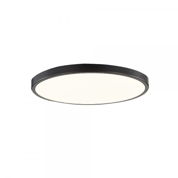 InLight Πλαφονιέρα οροφής LED 20W 3CCT (by switch on base) από μαύρο μέταλλο και ακρυλικό D:30cm (42035-D-Black)
