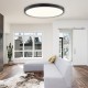 InLight Πλαφονιέρα οροφής LED 20W 3CCT (by switch on base) από μαύρο μέταλλο και ακρυλικό D:30cm (42035-D-Black)