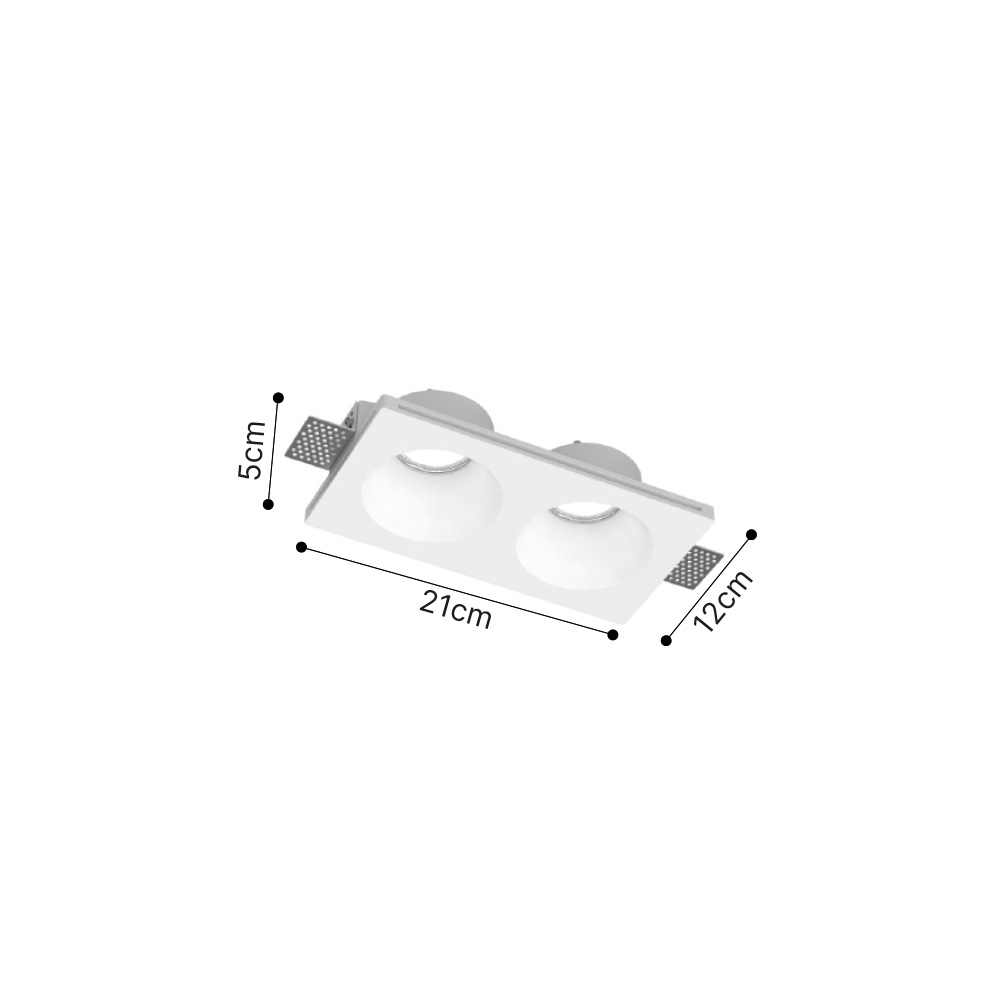 Inlight Χωνευτό σποτ από γύψο 2XGU10 D:21cm (Χ0015-WH)