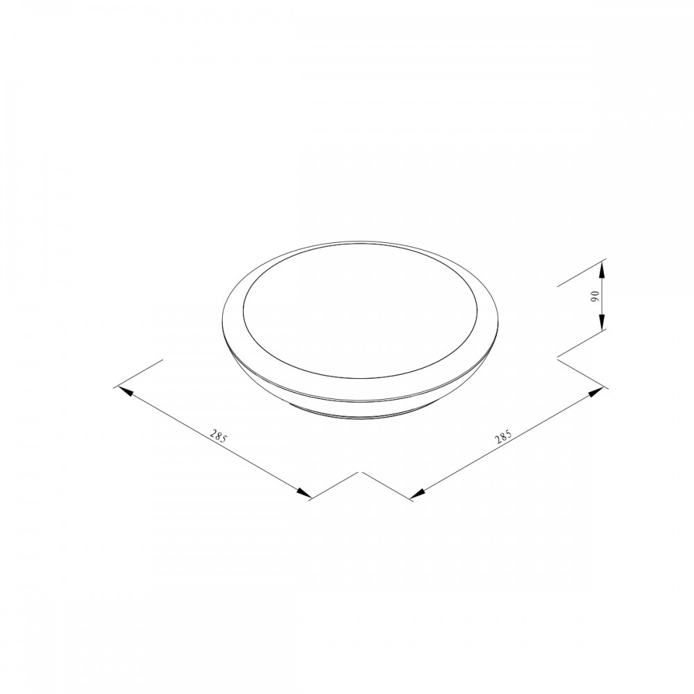 it-Lighting Champlain 1xE27 Outdoor Ceiling Light Grey D:90x285x285mm (80300834)