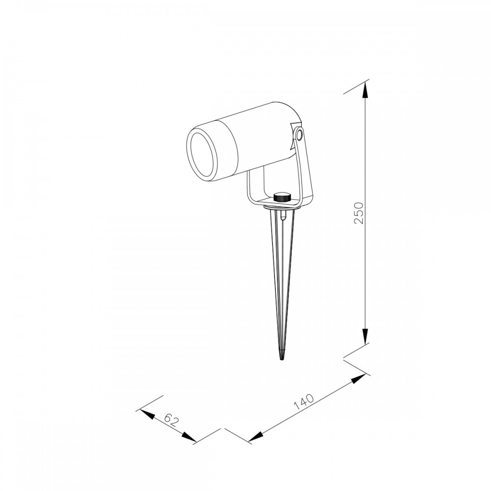 it-Lighting Erling 1xGU10 Outdoor Spike Light Black D:62x140x250mm (80600314)