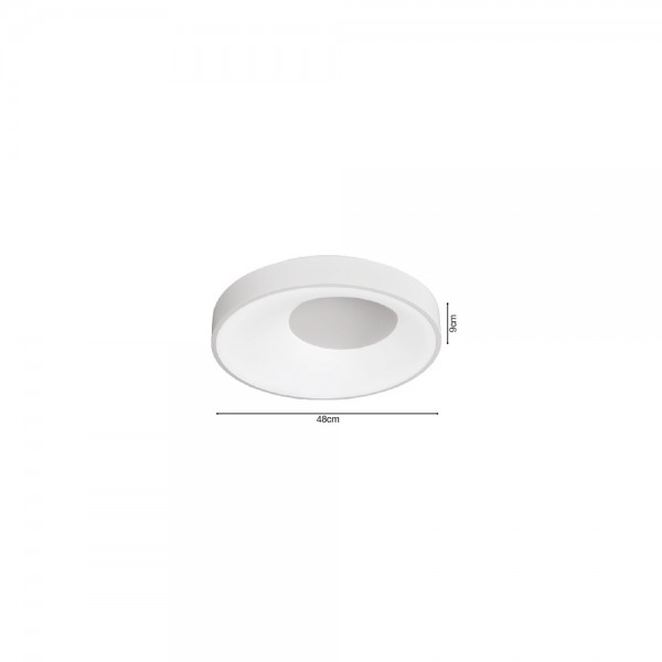 Inlight Πλαφονιέρα οροφής LED 36W 3CCT από γκρί μέταλλο και ακρυλικό D:48cm (42040-Grey)