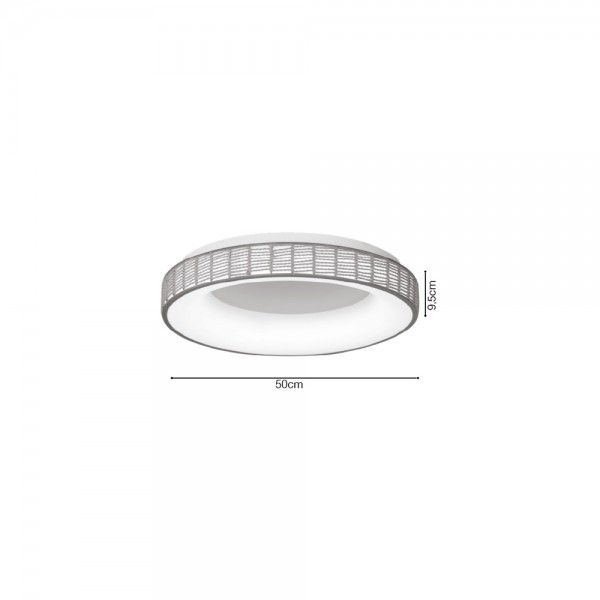 Inlight Πλαφονιέρα Οροφής LED από σχοινί 3CCT, 25W D:50x9,5cm (42042)