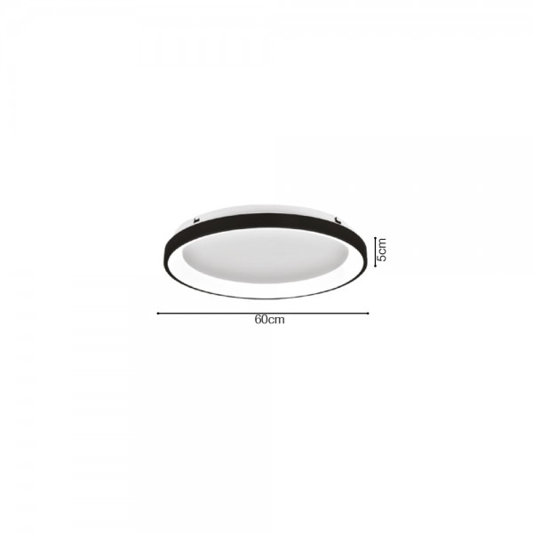 Inlight Πλαφονιέρα οροφής LED 28W 3CCT από λευκό μέταλλο και ακρυλικό D:60x5cm (42044-B-White)
