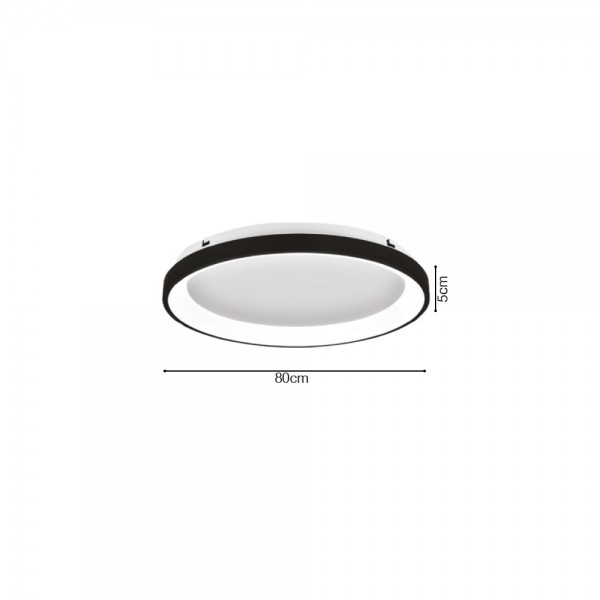 Inlight Πλαφονιέρα οροφής LED 38W 3CCT από λευκό μέταλλο και ακρυλικό D:80x5cm (42044-A-White)