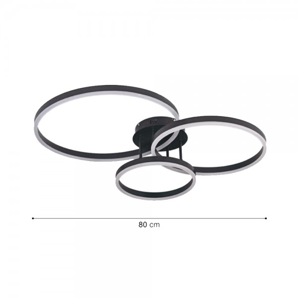 Inlight Φωτιστικό  οροφής LED 75W 3CCT (by switch on base) D:80cm (6094-A-Silver)