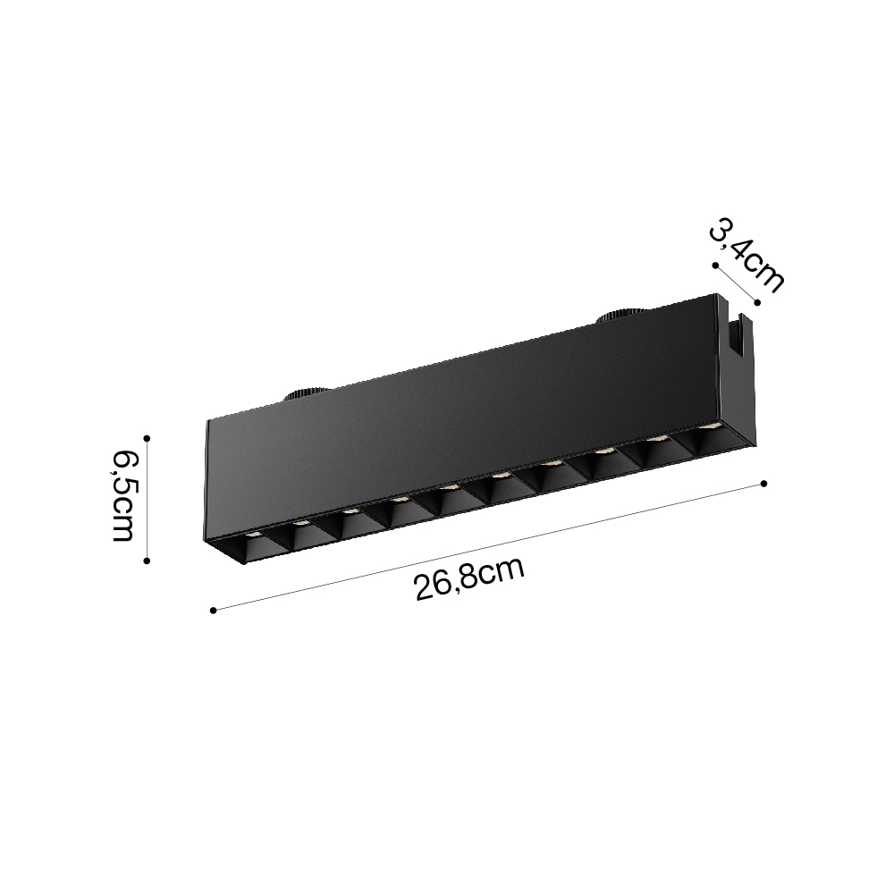 Inlight Φωτιστικό LED 20W 3000K για Chandler Track μαύρη απόχρωση D:3,4cmx6,5cmx26,8cm (13C-00051)