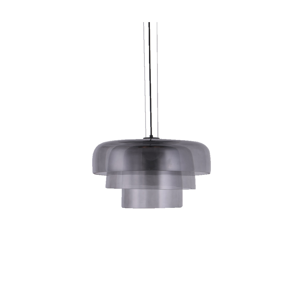 Inlight Κρεμαστό Φωτιστικό LED 12W 3000Κ απο φιμέ γυαλί D:42x23cm (4068-Smoky)
