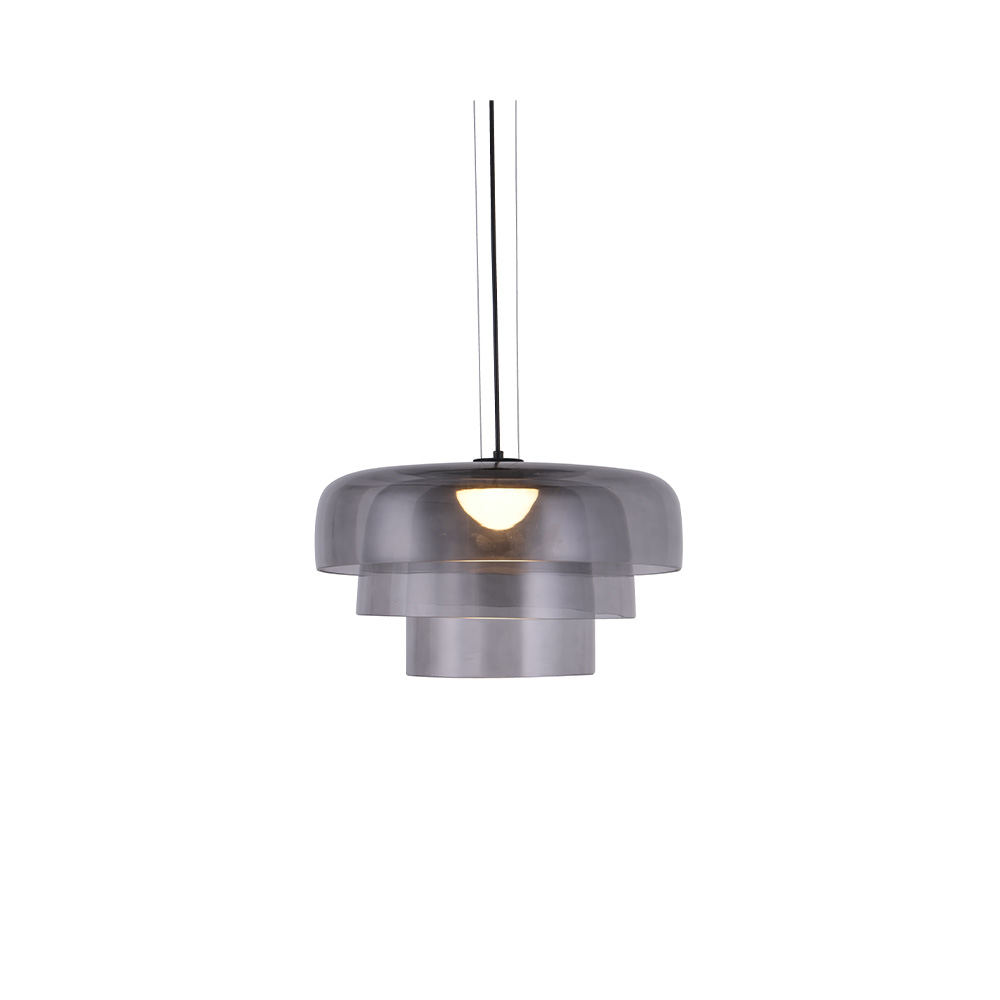 Inlight Κρεμαστό Φωτιστικό LED 12W 3000Κ απο φιμέ γυαλί D:42x23cm (4068-Smoky)
