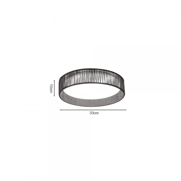 Inlight Πλαφονιέρα οροφής LED 24W 3CCT (by switch on base) από σχοινί και ακρυλικό D:33cm (42039-C)