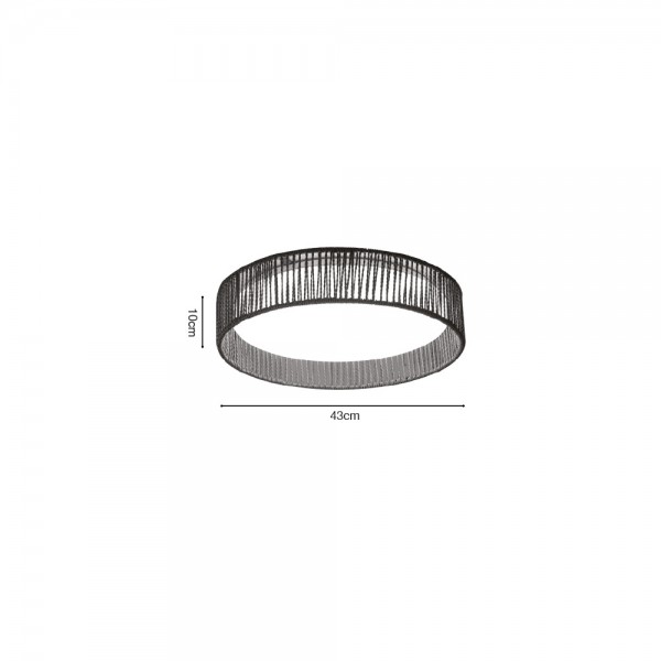 Inlight Πλαφονιέρα οροφής LED 36W 3CCT (by switch on base) από σχοινί και ακρυλικό D:43cm (42039-B)