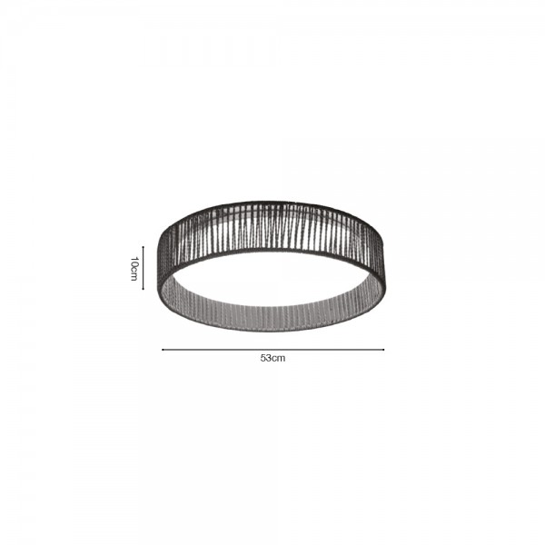 Inlight Πλαφονιέρα οροφής LED 45W 3CCT (by switch on base) από σχοινί και ακρυλικό D:53cm (42039-A)