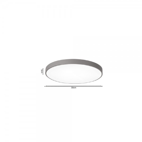 InLight Πλαφονιέρα οροφής LED 20W 3CCT (by switch on base) από μαύρο μέταλλο και ακρυλικό D:30cm (42035-D-Black)
