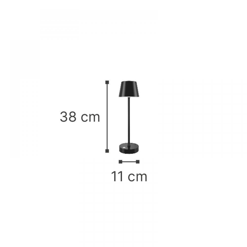 it-Lighting Tahoe Rechargeable LED 2W 3CCT Touch Table Lamp Black D38cmx11cm (80100210)