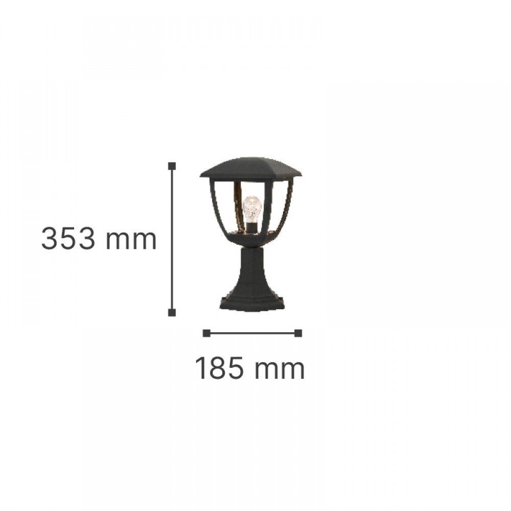 it-Lighting Avalanche 1xE27 Outdoor Stand Light Black D:35.3cmx18.5cm (80400214)
