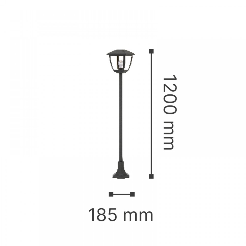it-Lighting Avalanche 1xE27 Outdoor Pole Light Black D:120cmx18.5cm (80500114)