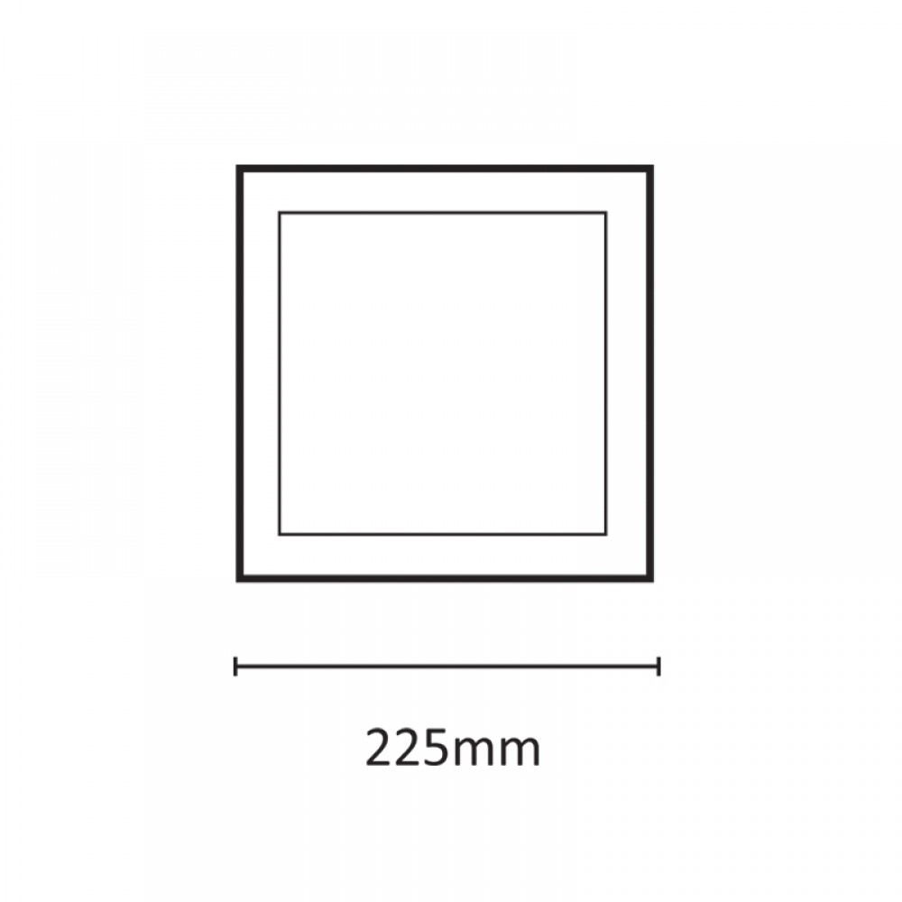 InLight LED Slim Panel 20watt Τετράγωνο 4000Κ Φυσικό Λευκό D:22,5cm (2.20.01.2)