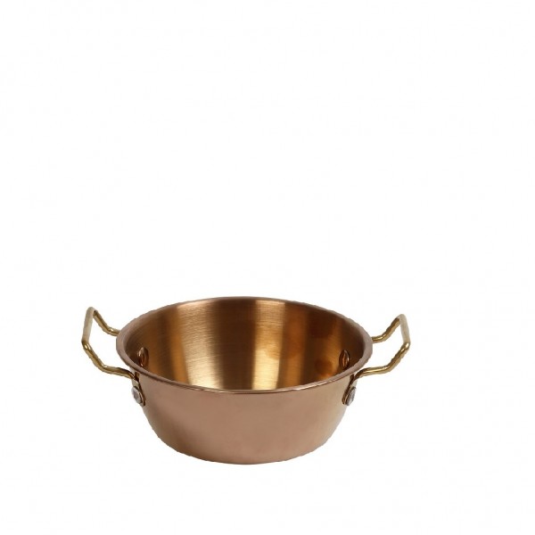 SHINY COPPER ΜΠΩΛ ΣΕΡΒΙΡΙΣΜΑΤΟΣ ΣΤΡΟΓΓ. ΜΕ 2 ΛΑΒΕΣ SS18/10 350ML D: 13 H: 4CM
