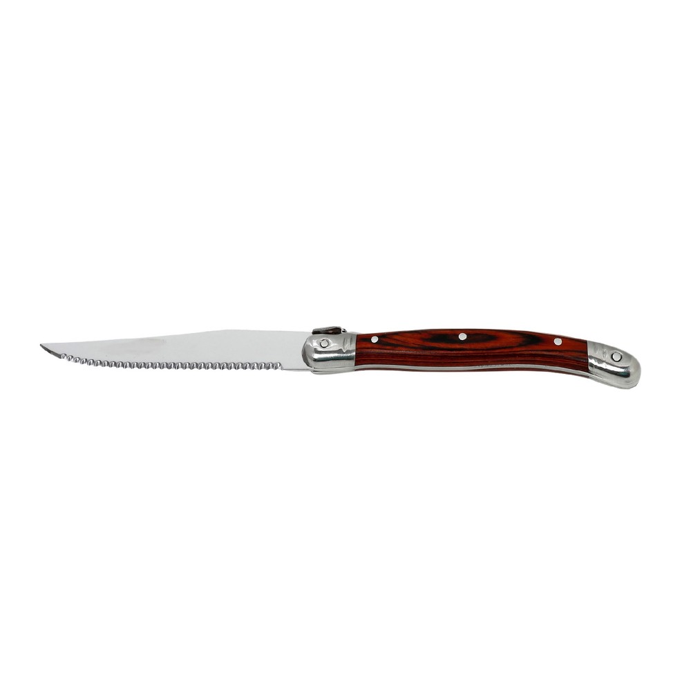 ANTIQUE CUT ΜΑΧΑΙΡΙ STEAK ΑΣΗΜΙ ΛΑΒΗ - NEW BLADE-  ΧΡΩΜΑ ΞΥΛΟΥ SS420 1.5MM 23EK