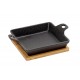 ΣΑΓΑΝΑΚΙ ΤΕΤΡ. CAST-IRON ΜΑΥΡΟ  L: 15 H: 5,3CM ΜΕ ΒΑΣΗ BAMBOO