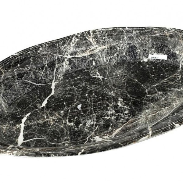 DIS. MARBLE ΠΙΑΤΕΛΑ ΟΒΑΛ ΜΑΥΡΟ 33Χ22ΕΚ
