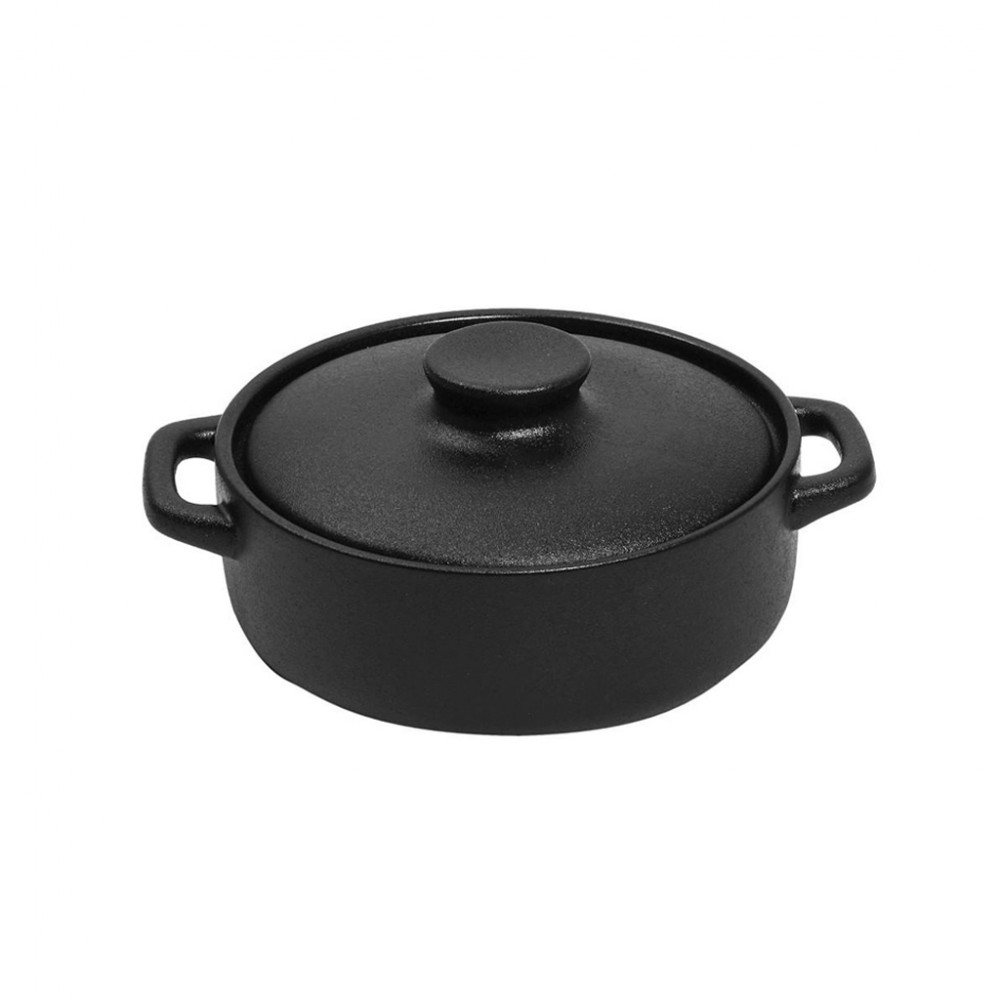 LAVA ΚΑΤΣΑΡΟΛΑ ΡΗΧΗ STONEWARE ΜΑΥΡΗ 580ML D: 15,8 H: 5,8CM