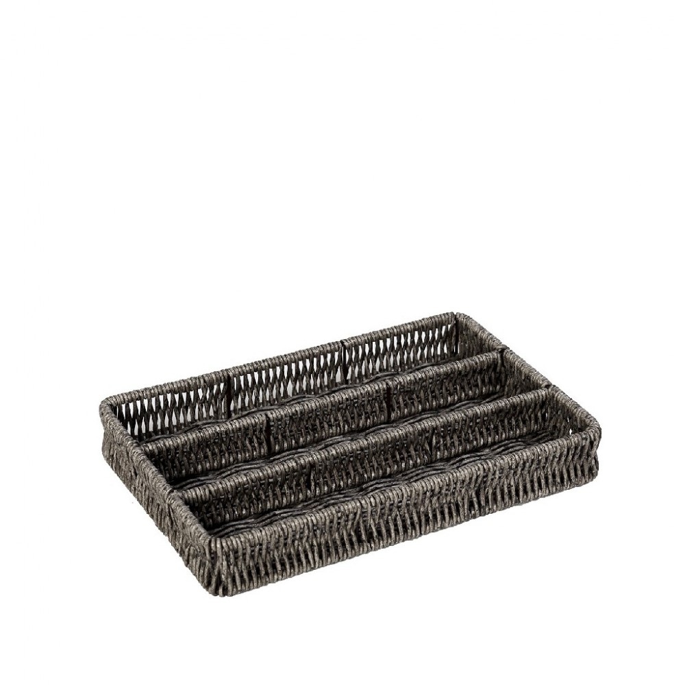 ΔΙΣΚΟΣ ΜΕ ΔΙΑΧΩΡΙΣΤΙΚΑ SYNTH. RATTAN ΓΚΡΙ 28Χ19Χ4ΕΚ