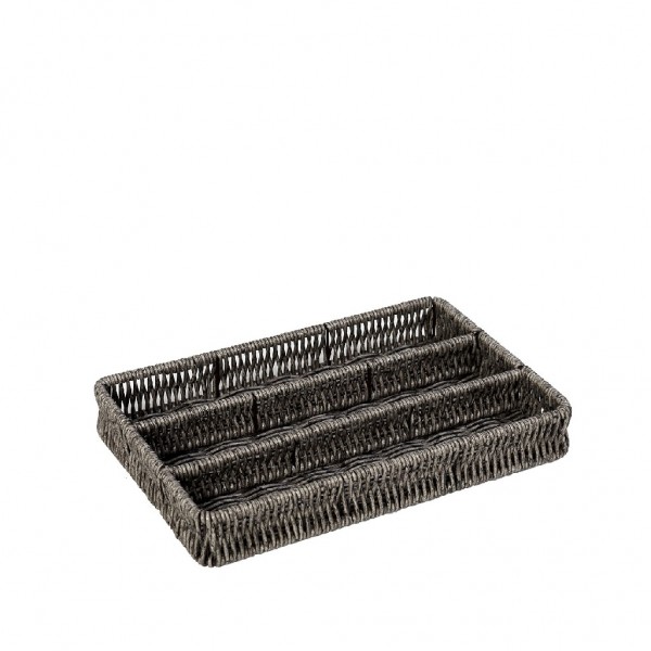 ΔΙΣΚΟΣ ΜΕ ΔΙΑΧΩΡΙΣΤΙΚΑ SYNTH. RATTAN ΓΚΡΙ 28Χ19Χ4ΕΚ