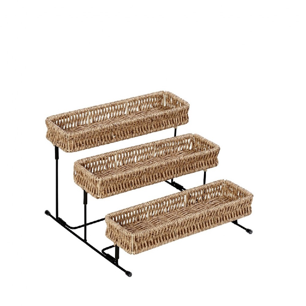ΔΙΣΚΟΣ 3 ΕΠΙΠΕΔΩΝ SYNTH. RATTAN ΜΠΕΖ 25Χ25Χ16ΕΚ