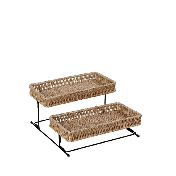 ΔΙΣΚΟΣ 2 ΕΠΙΠΕΔΩΝ SYNTH. RATTAN ΜΠΕΖ 28Χ28Χ13ΕΚ