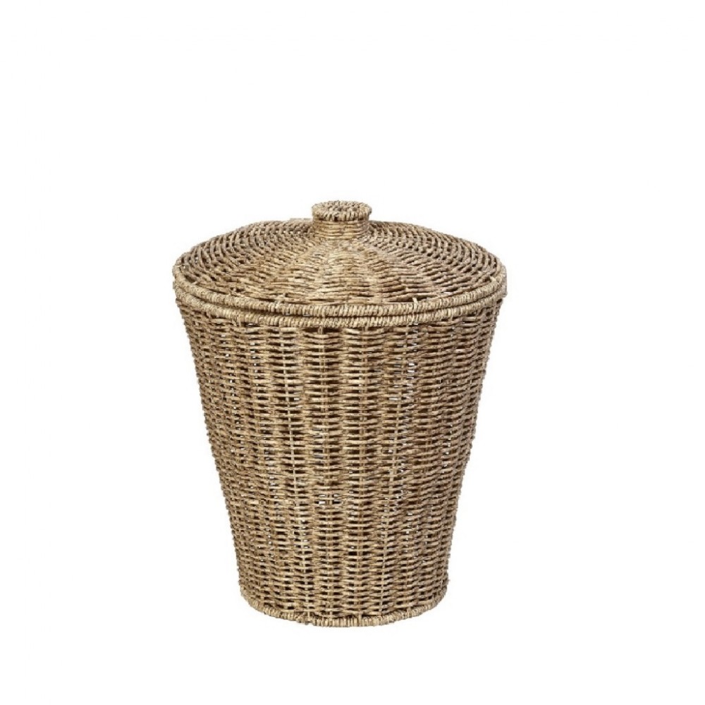 ΔΟΧΕΙΟ ΜΕ ΚΑΠΑΚΙ SYNTH. RATTAN ΜΠΕΖ 20Χ20Χ24ΕΚ