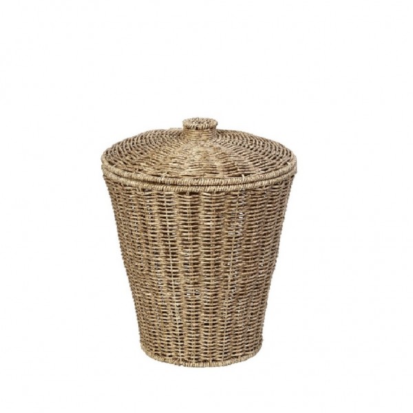 ΔΟΧΕΙΟ ΜΕ ΚΑΠΑΚΙ SYNTH. RATTAN ΜΠΕΖ 20Χ20Χ24ΕΚ