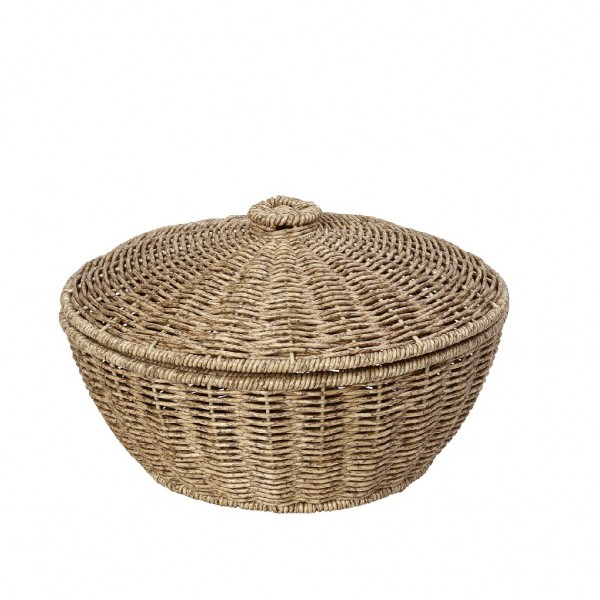 ΚΑΛΑΘΙ ΣΤΡΟΓΓ. ΜΕ ΚΑΠ. SYNTH. RATTAN ΜΠΕΖ 28Χ28Χ18ΕΚ