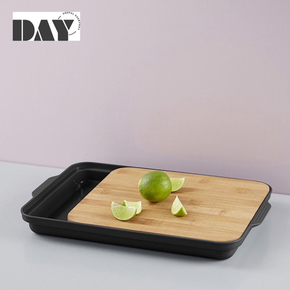 DAY ΕΠΙΦΑΝΕΙΑ ΚΟΠΗΣ ΜΕ ΔΟΧΕΙΟ BAMBOO ΚΑΙ PP ΜΑΥΡΟ 3.5X37.3X24.8ΕΚ.