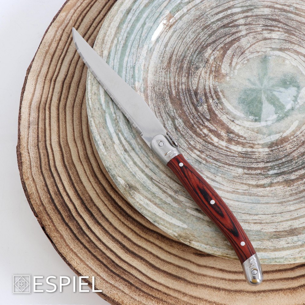 ANTIQUE CUT ΜΑΧΑΙΡΙ STEAK ΑΣΗΜΙ ΛΑΒΗ - NEW BLADE-  ΧΡΩΜΑ ΞΥΛΟΥ SS420 1.5MM 23EK