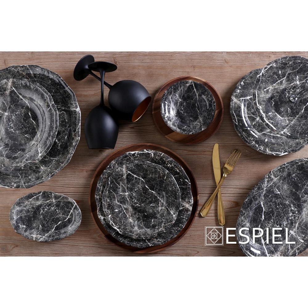DIS. MARBLE ΠΙΑΤΕΛΑ ΟΒΑΛ ΜΑΥΡΟ 33Χ22ΕΚ