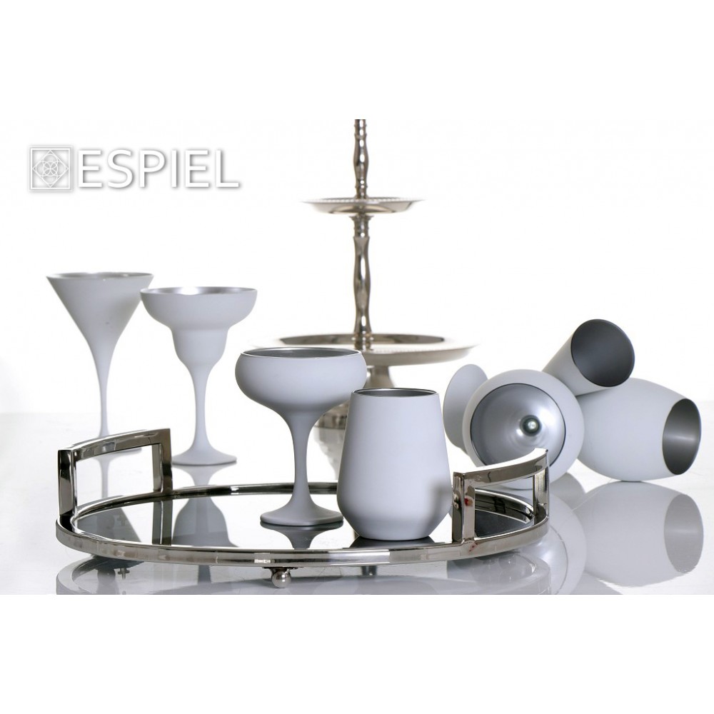 DIS. MAYA WHITE SILVER ΠΟΤΗΡΙ MARTINI ''ΚΩΝΙΚΟ'' ΛΕΥΚΟ-ΑΣΗΜΙ MAT 250CC 10,5Χ17,5ΕΚ