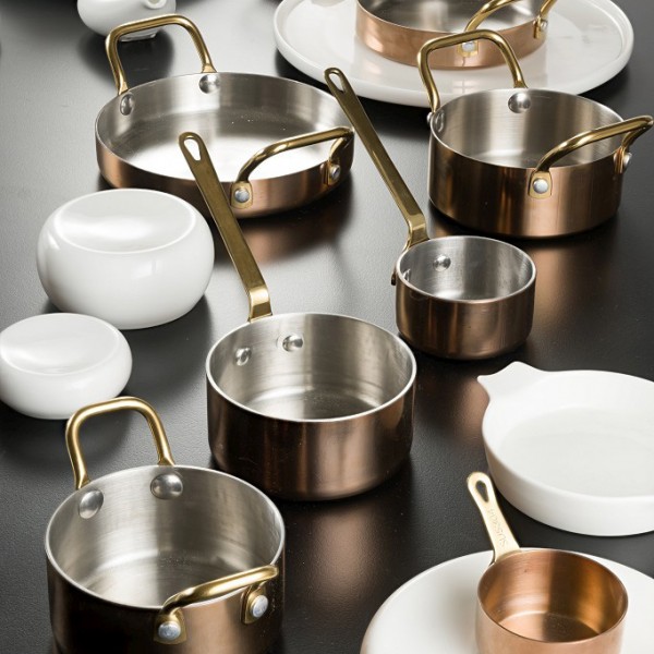 SHINY COPPER ΚΑΤΣΑΡΟΛΑΚΙ ΜΕ ΜΟΝΗ ΛΑΒΗ 3-PLY SS18/10-SS18/0 160ML D: 7,7 H: 4CM