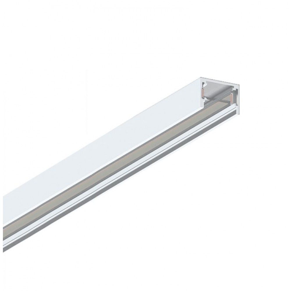 02/1101-2- VIOKEF -Ράγα Μαγνητική  Slim 2 Μέτρων 48V Λευκή  με Tάπες και Κάλυμμα