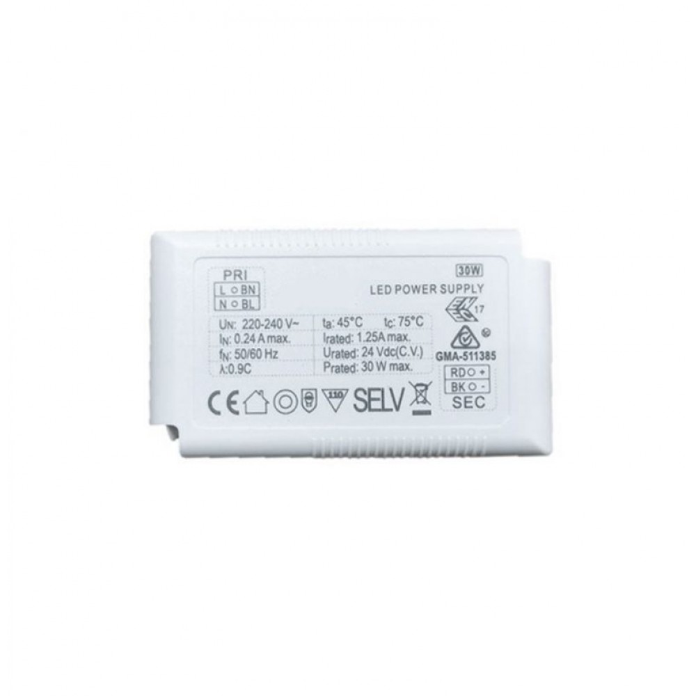 00/8077- VIOKEF -Power supply 24VDC 30W IP20 On-Off (Slim)