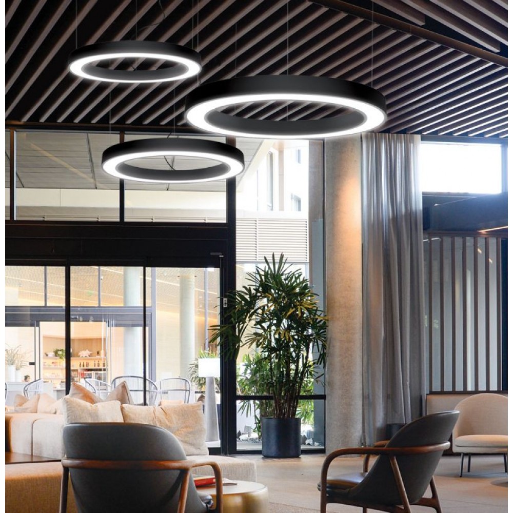 3915-0012-4-B-D4- VIOKEF -Κρεμαστό Μαύρο Ring D1200 4000K  Dimmable