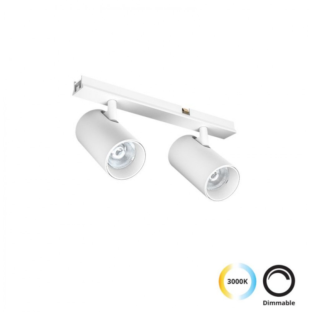 4288901- VIOKEF -Διπλό Σποτ Track 10W Λευκό Slim Magnetic
