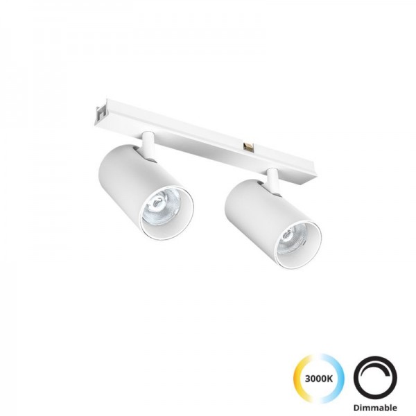 4288901- VIOKEF -Διπλό Σποτ Track 10W Λευκό Slim Magnetic